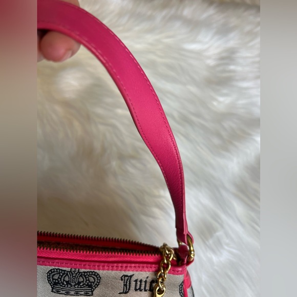 Vintage Juicy Couture Shoulder Bag Pink Leather and Canvas 2004-2006 P&G - Picture 13 of 15